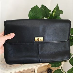 J. Crew black leather clutch NWT